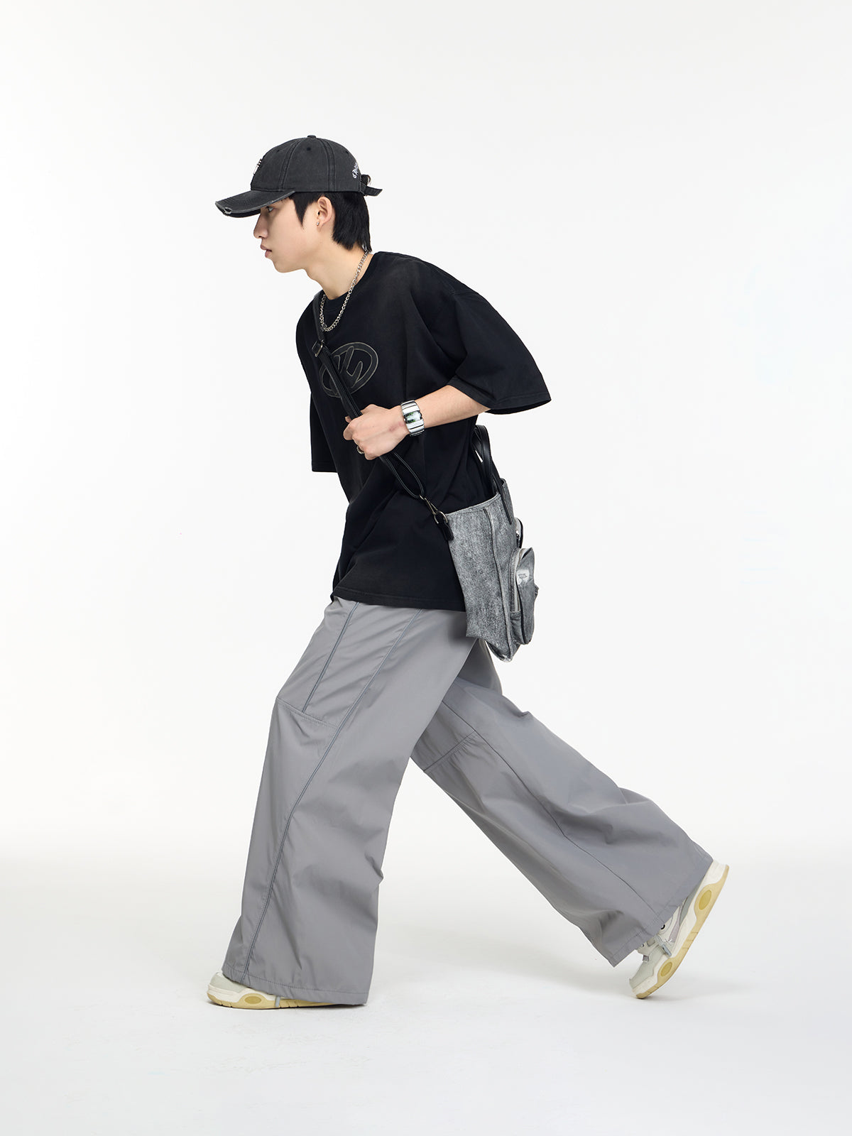 Unisex Plain Loose Relax Casual Wide-Pants