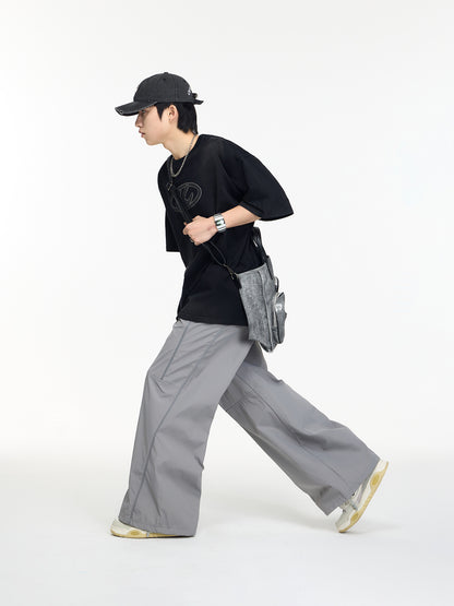 Unisex Plain Loose Relax Casual Wide-Pants