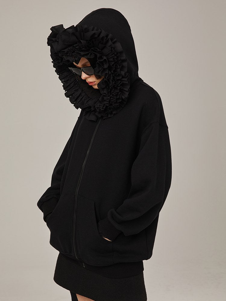 Nichi Sweat Frill Hood Parka