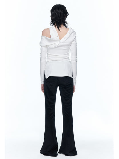 2way Arrange Tight Open-shoulder Knit