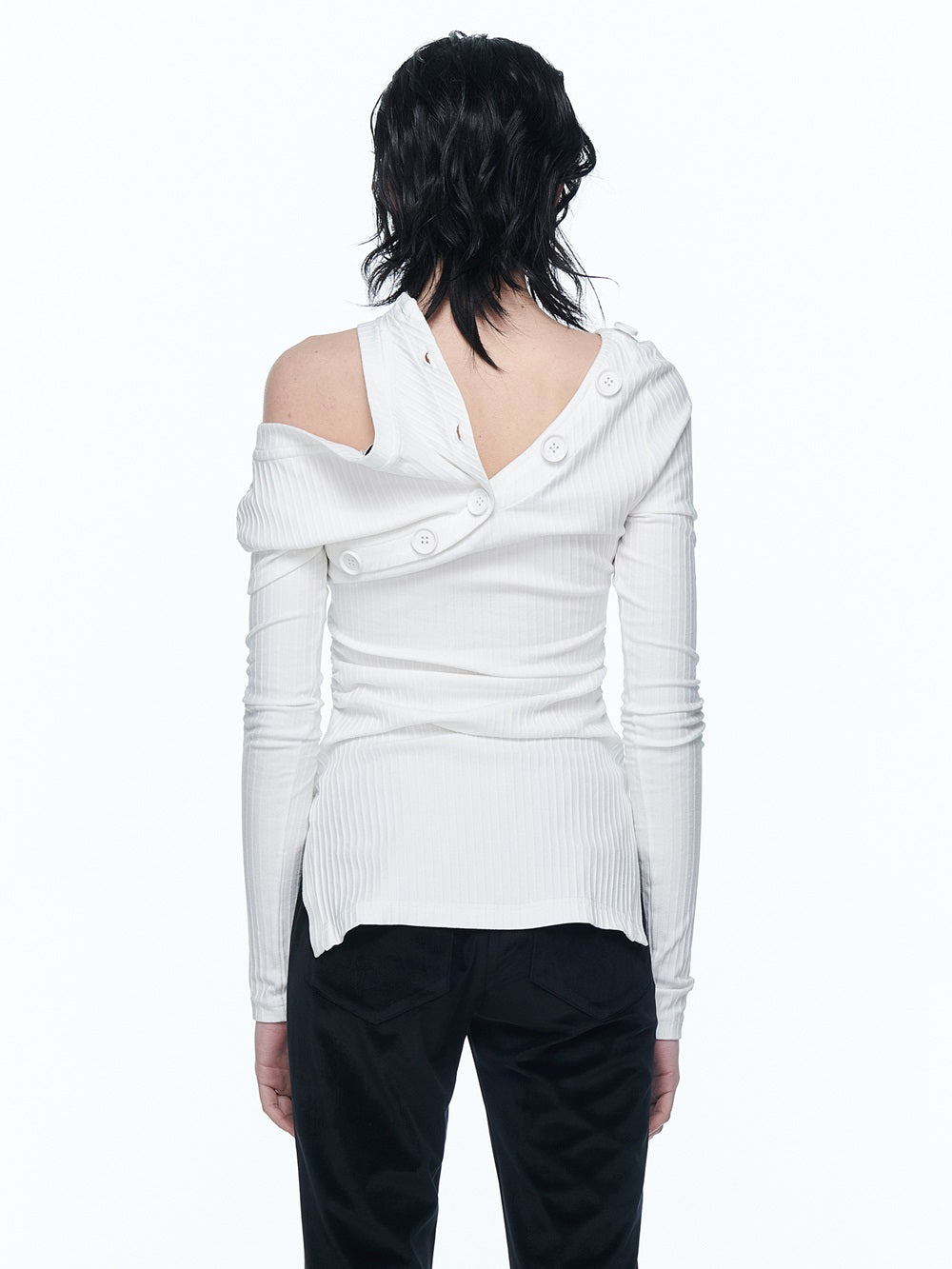 2way Arrange Tight Open-shoulder Knit