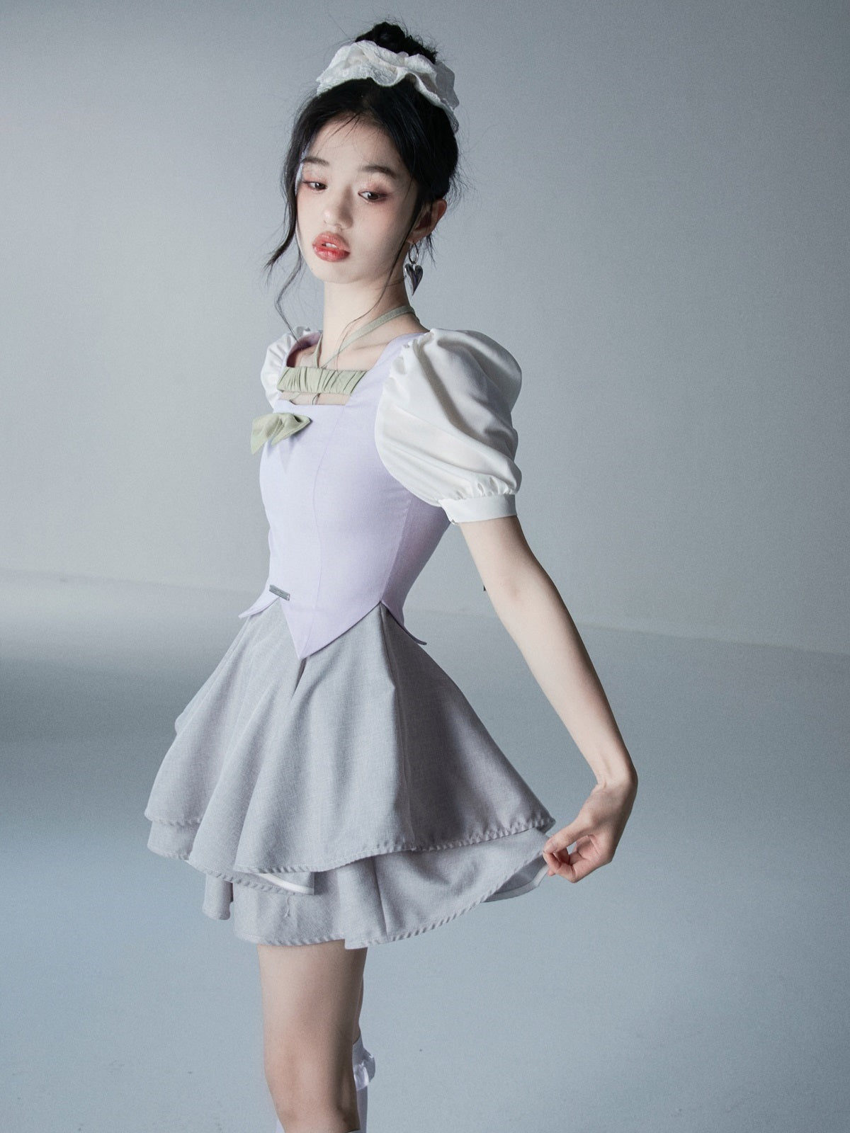 Korean White Sweet One Piece Dress - Kawaii Fashion Shop
