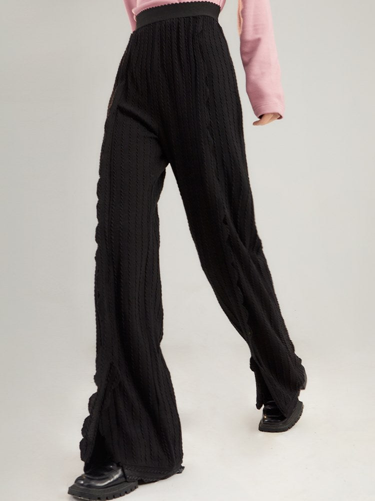 Pantalon de patte de latéral à taille haute