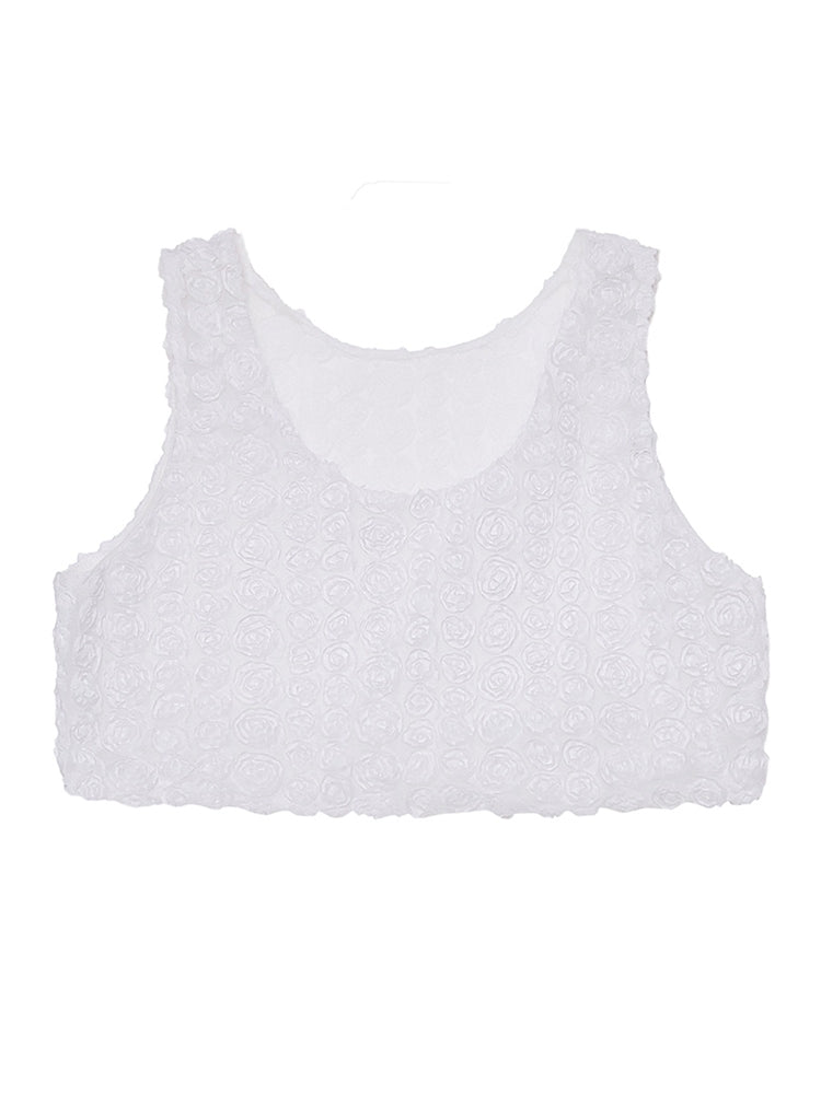 Gilet en tricot fleuri par corset de fleur