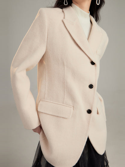 Plain Wool Coat Blazer Jacket