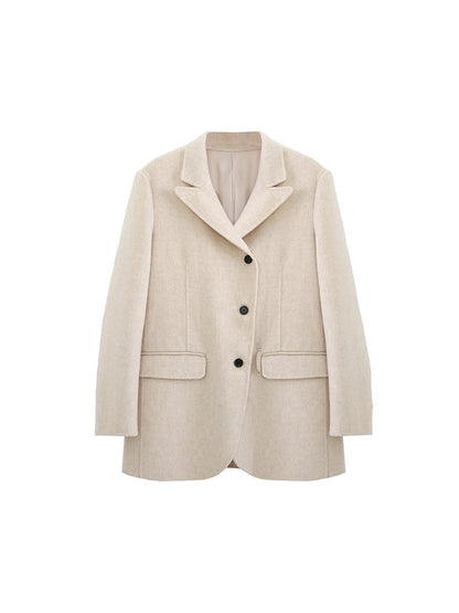 Veste de blazer manteau en laine nature