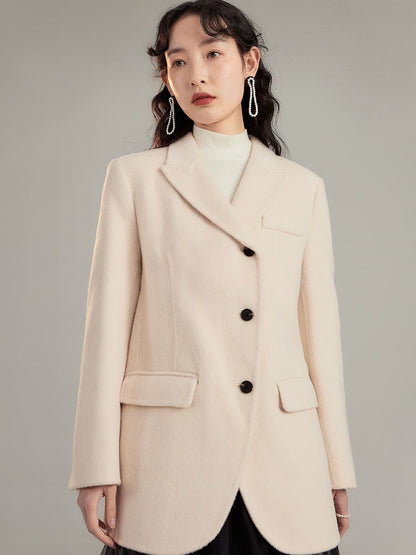 Plain Wool Coat Blazer Jacket