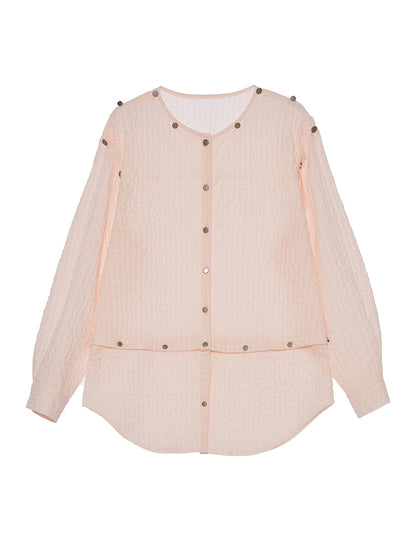 LOOSE OVERSIZE NICHI IRREGULAR SLEEVE-CUT SHIRT