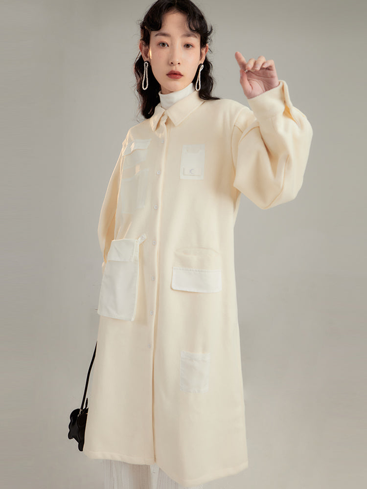 NICHI WOOL LONG asymmetrical coat