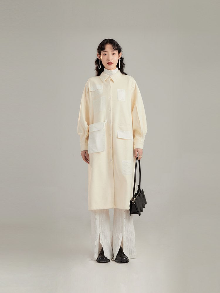 NICHI WOOL LONG asymmetrical coat