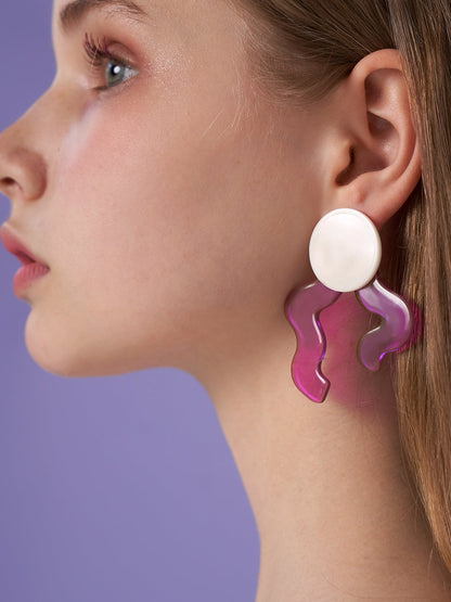 Abstract Human Body Curve Art Earrings