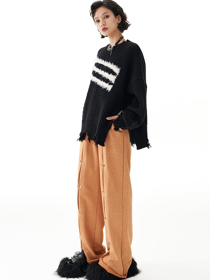 Damage Loose Slit Nichi Knit