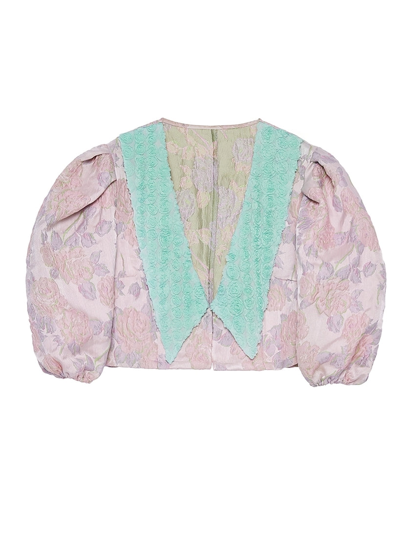 Flower Rose Princess Puff-Sleeve Fairy Short-Jacket