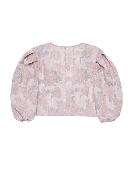 Flower Rose Princess Puff-Sleeve Fairy Short-Jacket