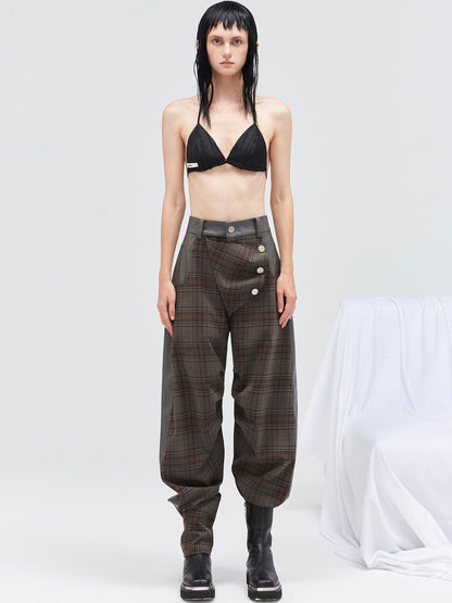 Nichi Plaid Casual Jogger-Hosen