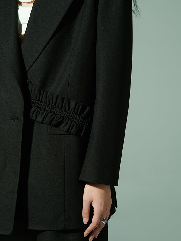 Pleated Irregular Nichi Tailored-jacket