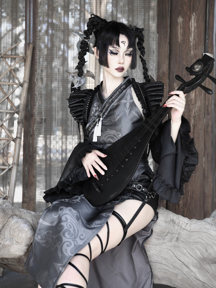 Gothic Wildleder Flare-Ahnes Bolero