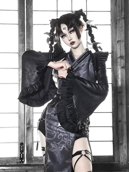 Gothic Wildleder Flare-Ahnes Bolero