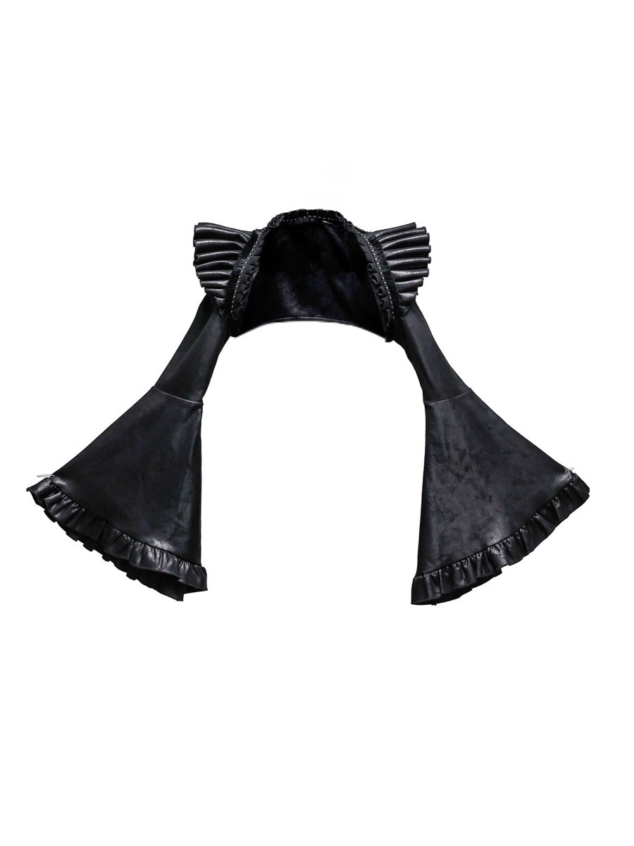 Gothic Suede Flare-Sleeves Bolero