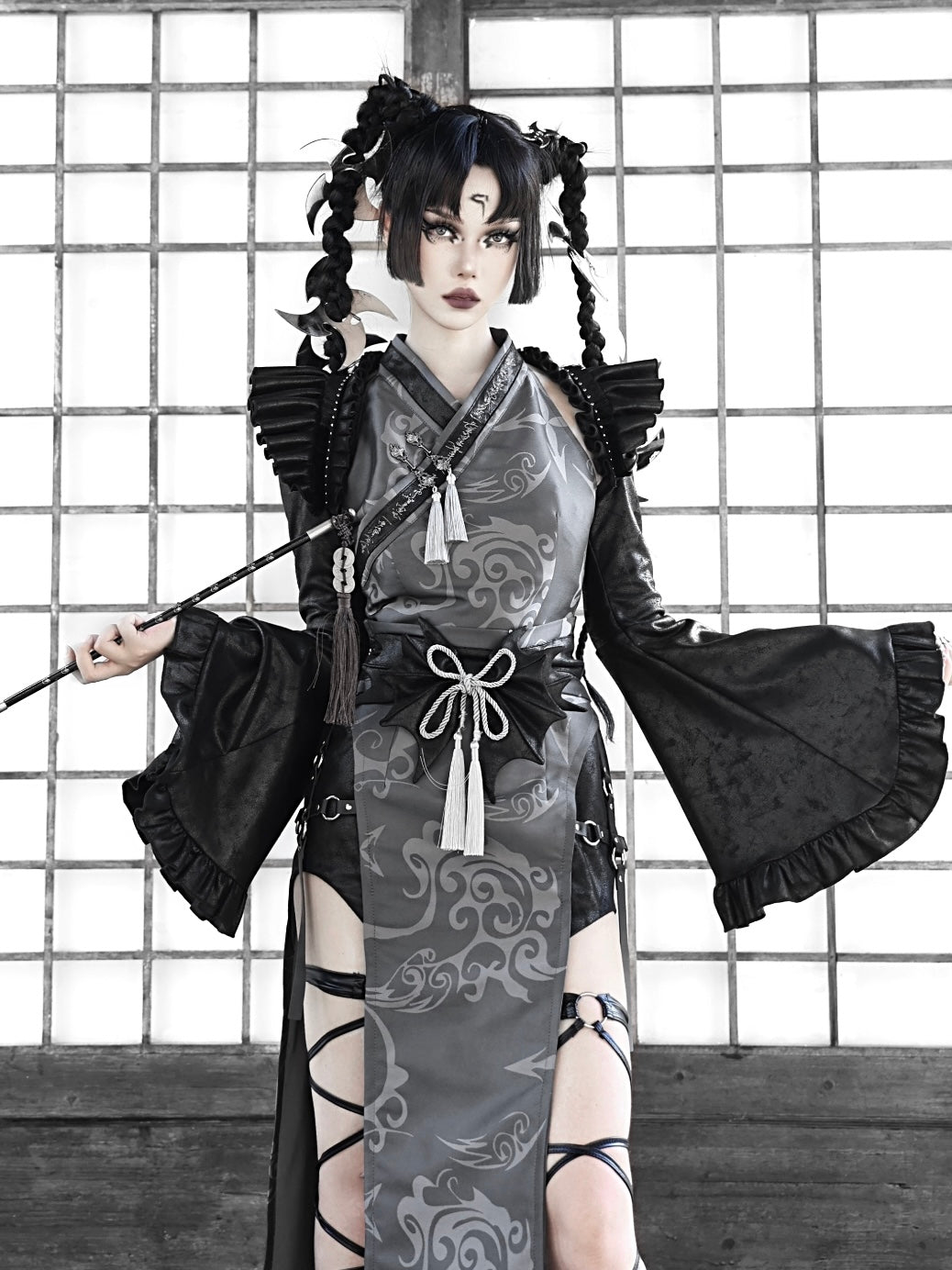 Gothic Wildleder Flare-Ahnes Bolero