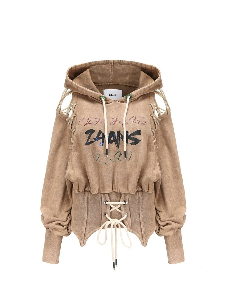 Hoodie Sporty Schnürcorset Parka &amp; Hosen