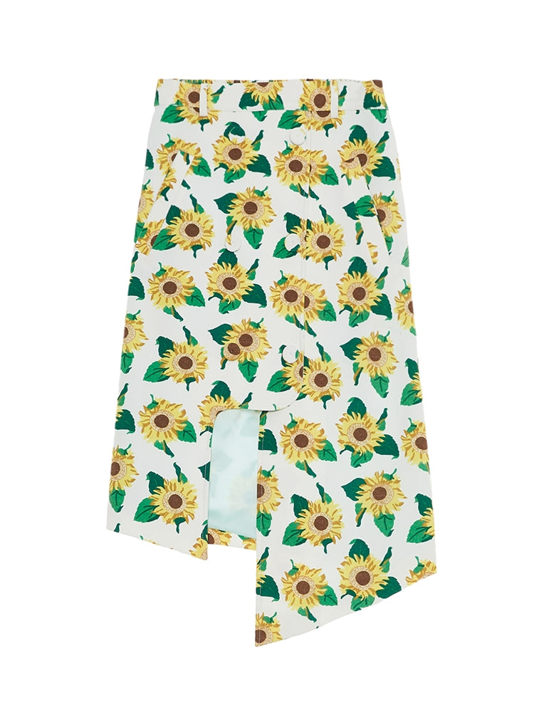 Sunflower Retro Asymmetric IRREGULAR SKIRT