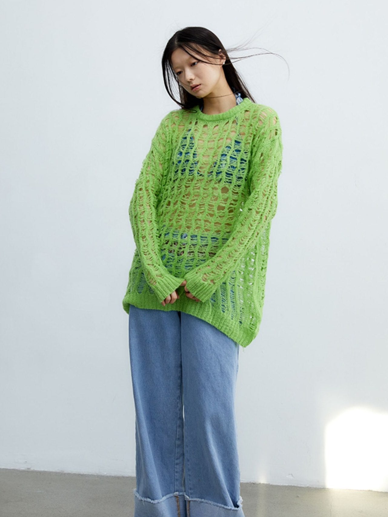 Low-gauge Sheer Loose Casual Knit