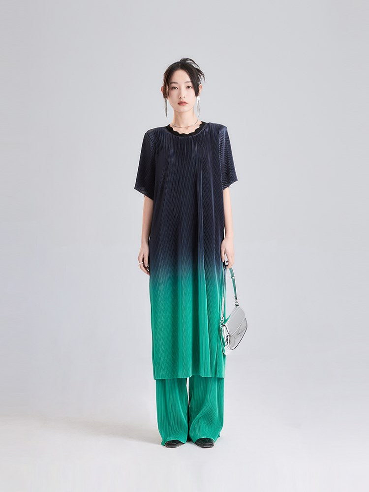 Niche Gradation Pleated Wide-leg Pants