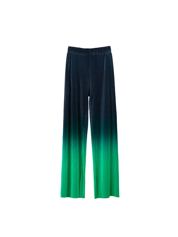 Niche Gradation Pleated Wide-Leg Pants