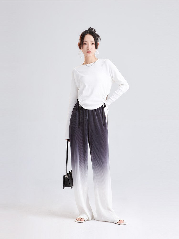 Niche Gradation Pleated Wide-leg Pants