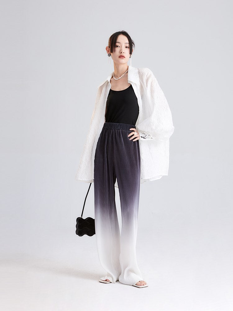 Niche Gradation Pleated Wide-leg Pants