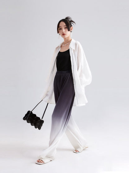 Niche Gradation Pleated Wide-leg Pants