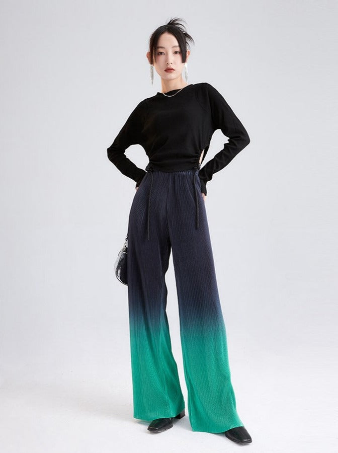 Niche Gradation Pleated Wide-leg Pants