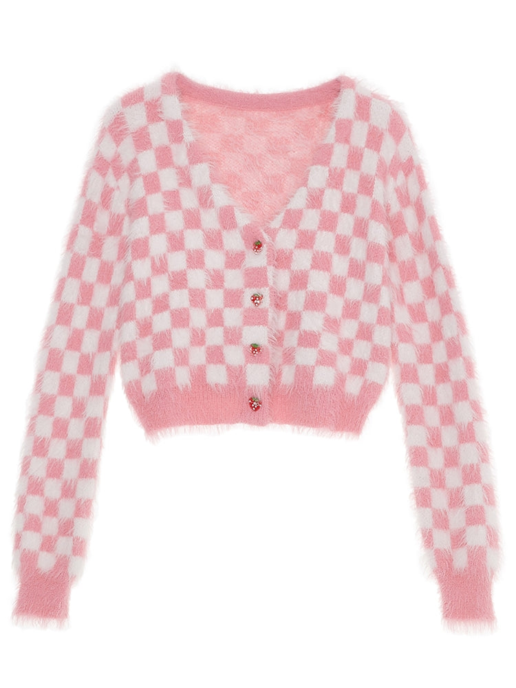 Strawberry Knit Sweater Short Cardigan