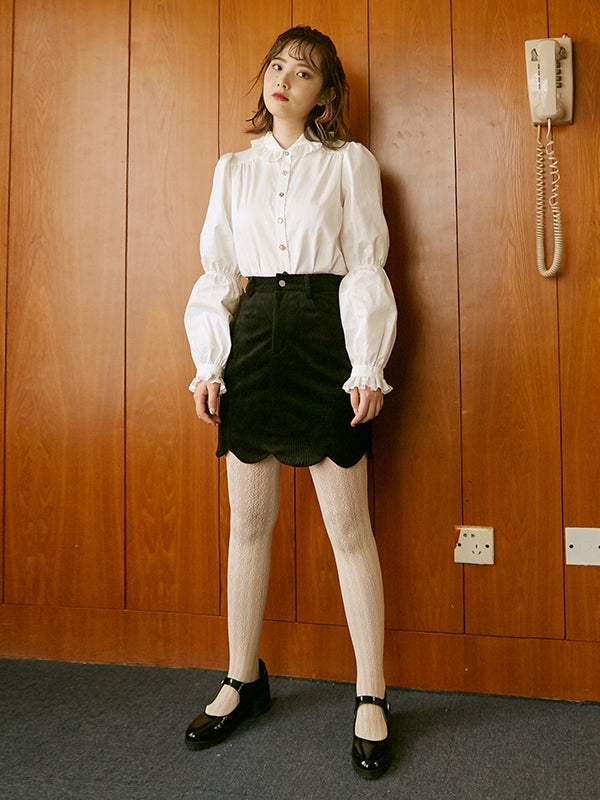 Corduroy Short High-Waist Skirt