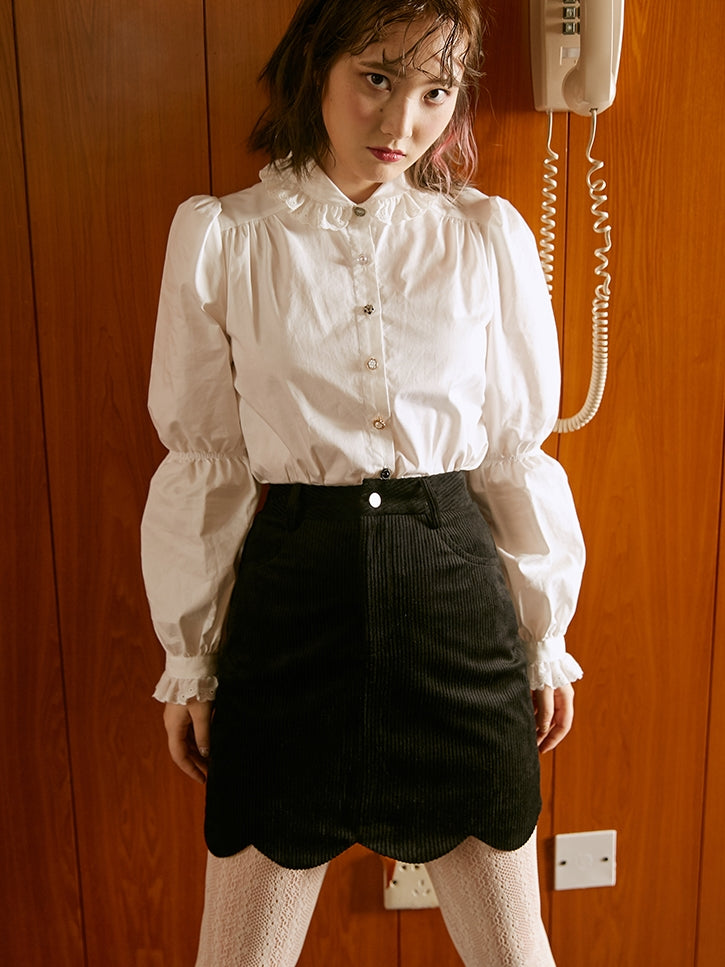 Corduroy Short High-waist Skirt