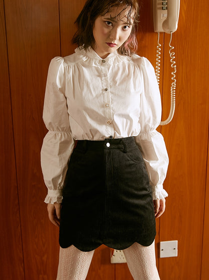 Corduroy Short High-Waist Skirt