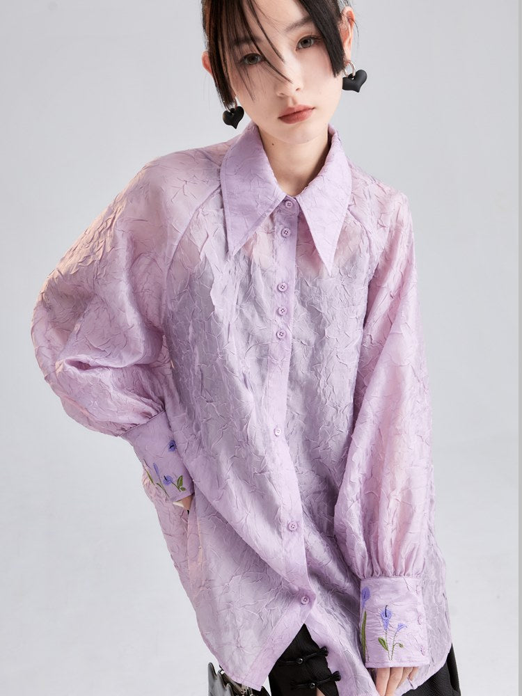 Niche EMBROIDERED LOOSE SHIRT