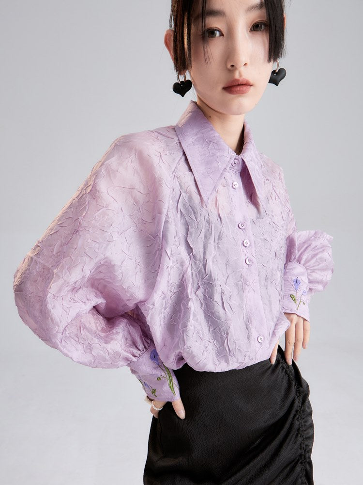 Niche EMBROIDERED LOOSE SHIRT