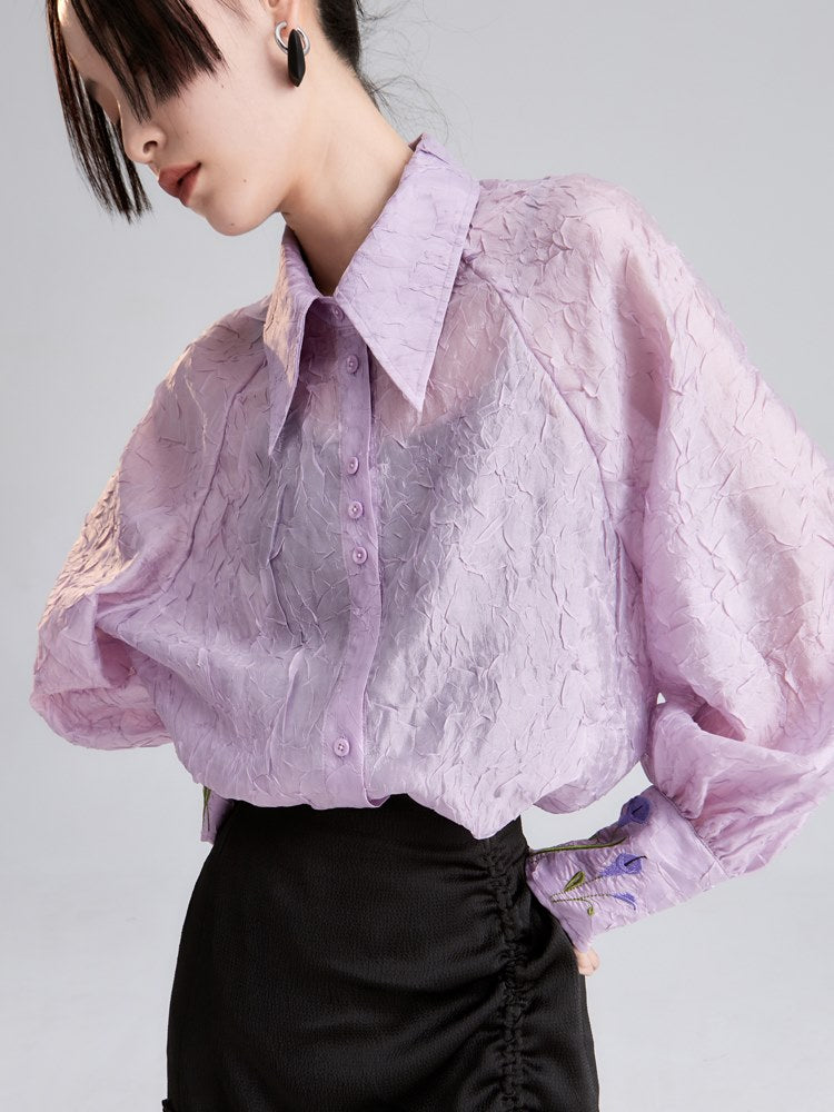 Niche EMBROIDERED LOOSE SHIRT