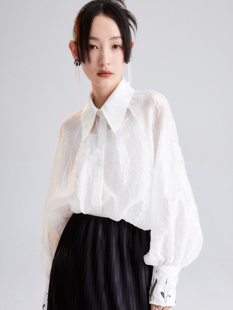 Niche EMBROIDERED LOOSE SHIRT