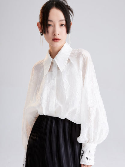 Niche Embroidered Loose Shirt