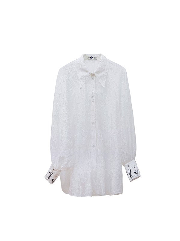 Niche Embroidered Loose Shirt