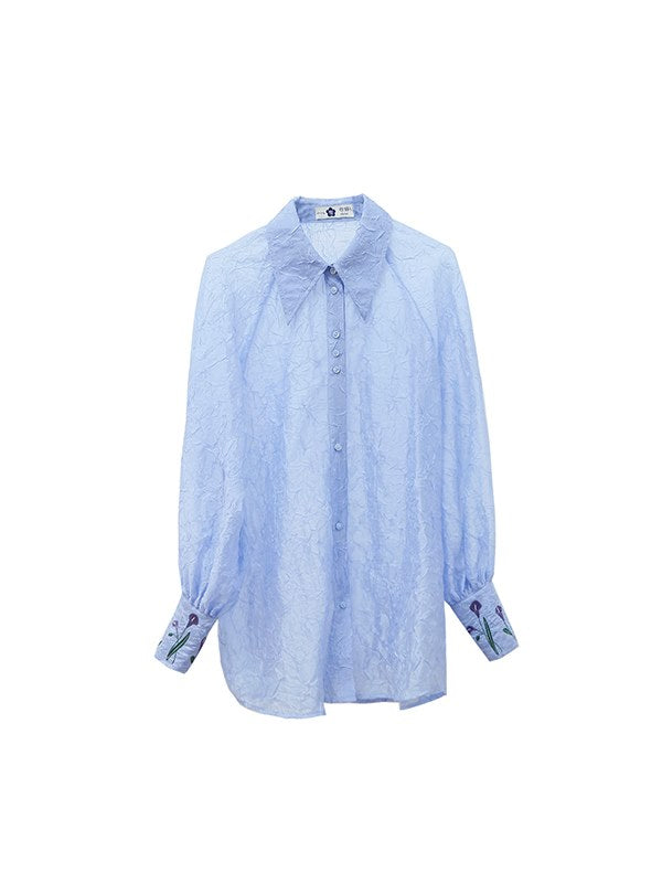 Niche Embroidered Loose Shirt