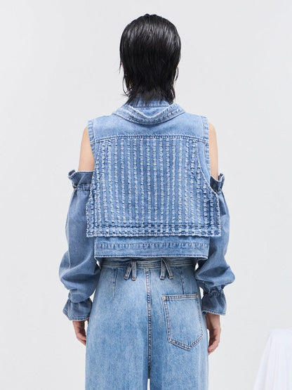 Tops à épaules ouvertes en denim Nichi