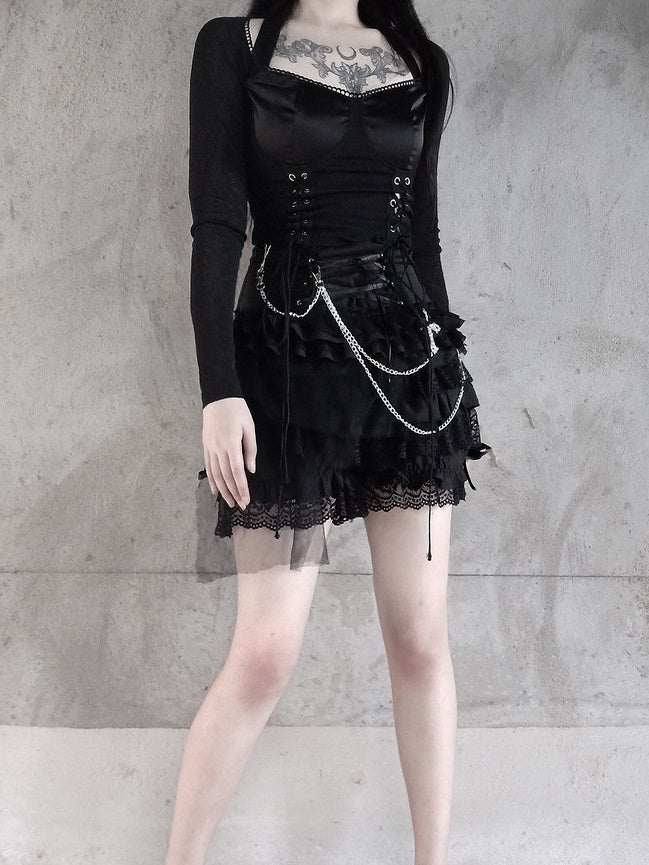 Gothic Spitzenkette Kurzhose