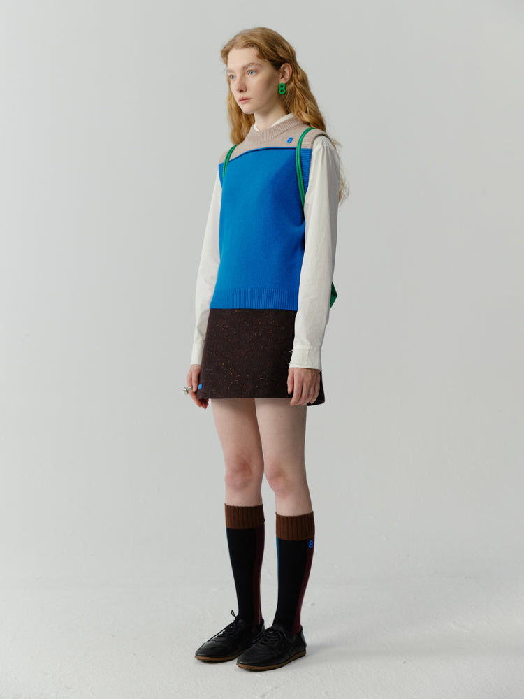 Bi-Color Retro Knit Vest