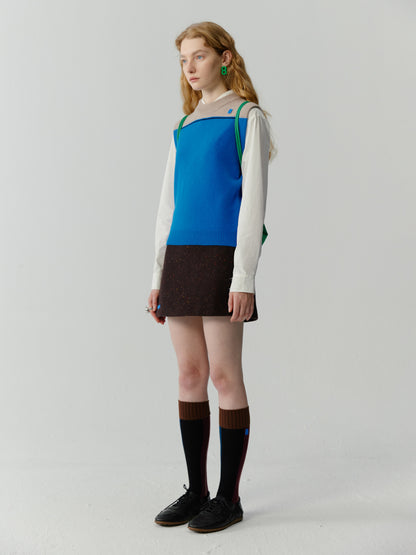 Bi-Color Retro Knit Vest