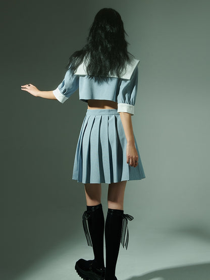 Side-Cut Double-Collar PLEATS ONE-PIECE