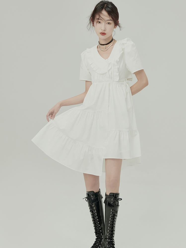 IRREGULAR Ruffle Tiered Girly ONE-PIECE